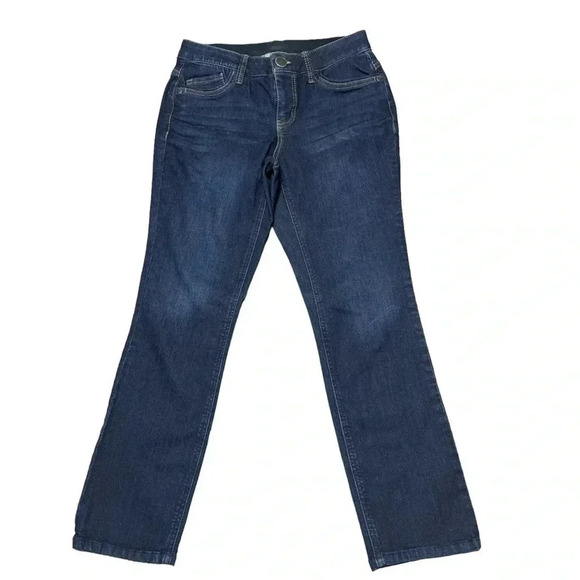 Christopher‎ & Banks Signature Slimming Petite Jeans Dark Wash Mid Rise - Picture 2 of 9